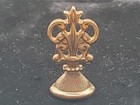 Vintage Gold Tone Brass Lion Heraldic Wax Seal Stamp NOS Scroll Top Medieval Vtg — photo 2