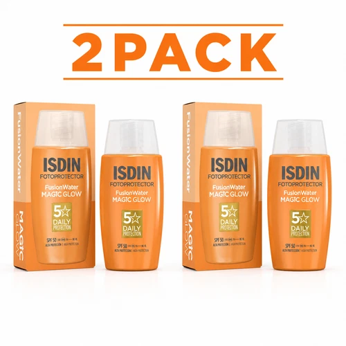 2x ISDIN Fotoprotector FUSION WATER MAGIC GLOW SPF50 sunscreen, 50ml / 1.7 fl.oz