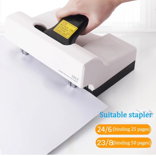 Double Hole Double Nail Standard Stapler Medium Metal Plastic Book ...