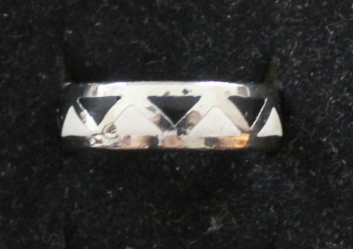 Unisex Men's Woman's Finger Ring Onyx Black Stone Band Size 6 1/2 Everyday wear - Picture 4 of 7