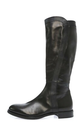 Womens Agl Dark Brown Leather Knee High Zip Tall Boots Shoes Size 41.5 $575