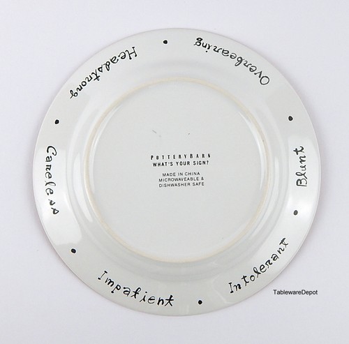 TAKE YOUR PICK, Pottery Barn WHAT'S YOUR SIGN? 8" Salad/Snack Plate(s), SUPERB+! - Picture 13 of 13