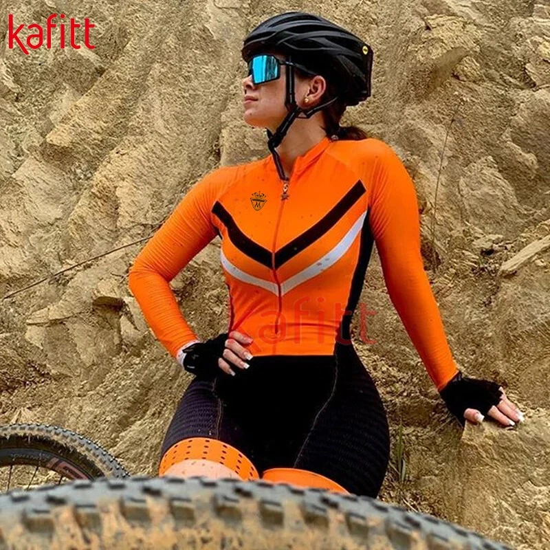 Para mujeres Manga Larga Ciclismo Jersey Informal Traje Bicicleta de Montaña Ropa Mono Foto 2 de 4