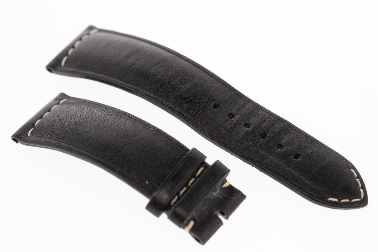 Authentic Breitling 487X Black Calf Leather Watch Strap 23mm Lug