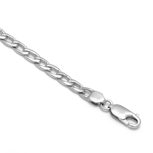 21 Inch Curb Link Chain 4.5MM Platinum and Rose Gold 37.58 Gram - Picture 4 of 5