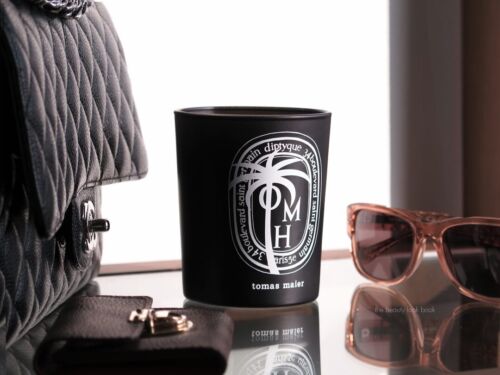 DIPTYQUE TOMAS MAIER OMH EMPTY BLACK GLASS CANDLE JAR PROPS STYLING - Afbeelding 1 van 3