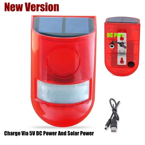 Solar Infrared Motion Sensor Alarm for Home Garden Security Alarm System New - Picture 1 of 11