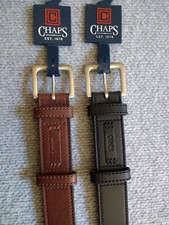  NWT,  Men's  CHAPS  Faux Leather Belt   34",  40",   Brown 1.25" Wide