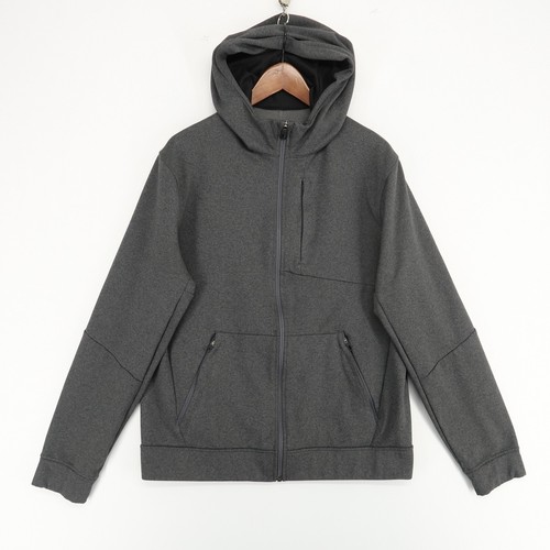 Lululemon City Sweat Zip Hoodie Mens Large Black Gray Heather Pullover Pockets