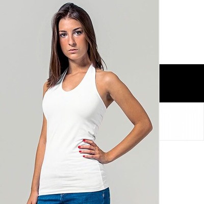 Build Your Brand Ladies' Neckholder Shirt BY038 Damen T-Shirt NEU