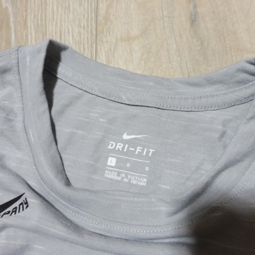 NIKE Womens L LARGE T SHIRT LEGEND DRI-FIT GREY HEATHER CHAMBRAY GYM TRAINING - Picture 3 of 9