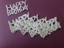 HAPPY BIRTHDAY DIE CUTS FOR CARDMAKING 25PC. ALL WHITE