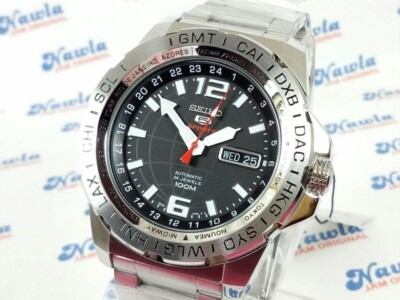 Seiko 5 Sports SRP683K1 Automatic Black Dial Silver World Time GMT