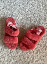 UGG 1107953 Oh Yeah Coral Slides Sheepskin Slipper Sandal Women's 7