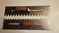 2 Trowels 20" Professional Square & U Notch Stainless Steel Blade Tile BeroXpert