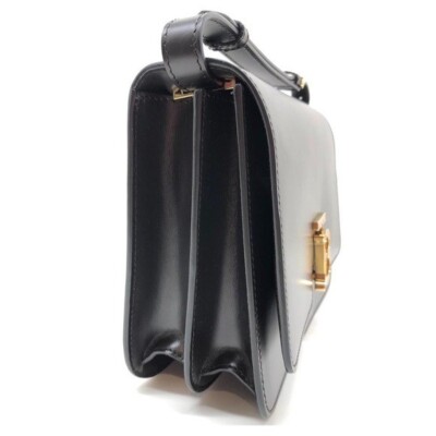 Burberry New With Rags TB Logo Medium Black Coffee Leather