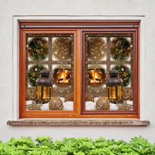 3D Lantern Snow ZHUA030 Window Film Print Sticker Cling Stained Glass UV Zoe
