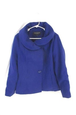 Centigrade Damen Blaues Hemdjacke Mantel Polyester Viskose Gefüttert Größe L