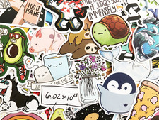 75 Cute Mixed Colors Sticker Lot Book Fun Pack Skateboard Laptop Car Decals