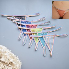 6PCS Lot HOT Womens G strings Thong Panties Transparent Sheer Underwear Tangas L