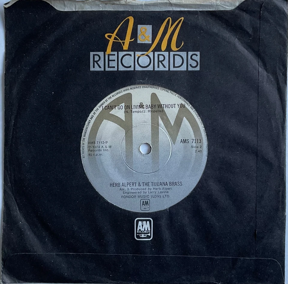 Herb Alpert & The Tijuana Brass - Fox Hunt - 7” Vinyl Single - Image 2 of 3