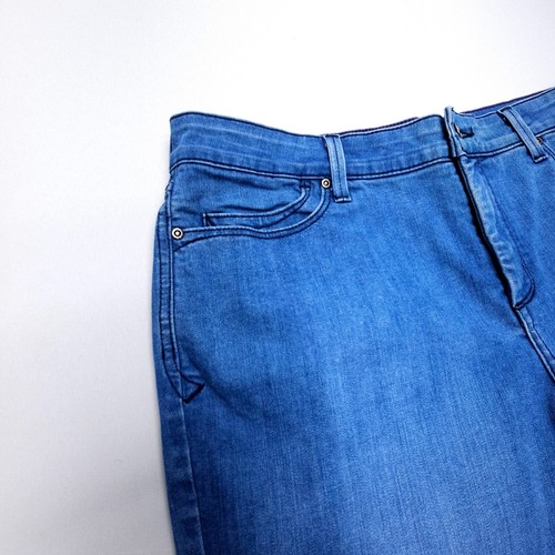 NYDJ Womens Mini Boot Jeans Size 16 Dark Wash Blue Mid Rise Stretch 30" Inseam - Picture 6 of 10