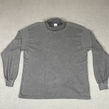 Vintage Steeple Chase T Shirt Adult XL Gray 80s 90s Turtleneck USA Made 50/50