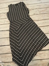 Banana Republic Dress Womens Size Small Black Striped Sleeveless Asymmetrical