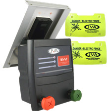 JVA SV2 Solar Electric Fence Energizer Charger - 0.15 Joule 2 km, free signs