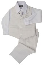 G270 Gino Giovanni Baby Boys Summer Linen Blend Suit Vest Dresswear Set