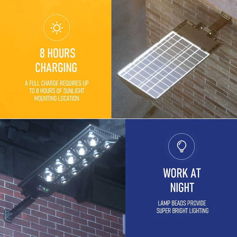 Solar Street Light Motion Sensor Lamp Commercial Dusk To Dawn Road Lamp Outdoor