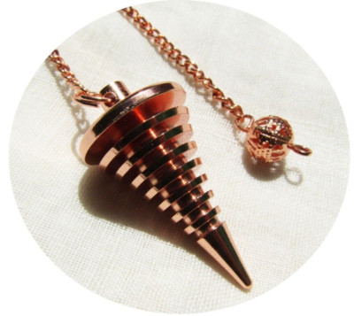 Solid Brass Copper Plated Spiral Metal Healing Pendulum Vortex Healing Dowsing.