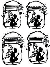 Die Cut Outs silhouette de créatures marines coquillages dauphins formes Toppers fairy jar