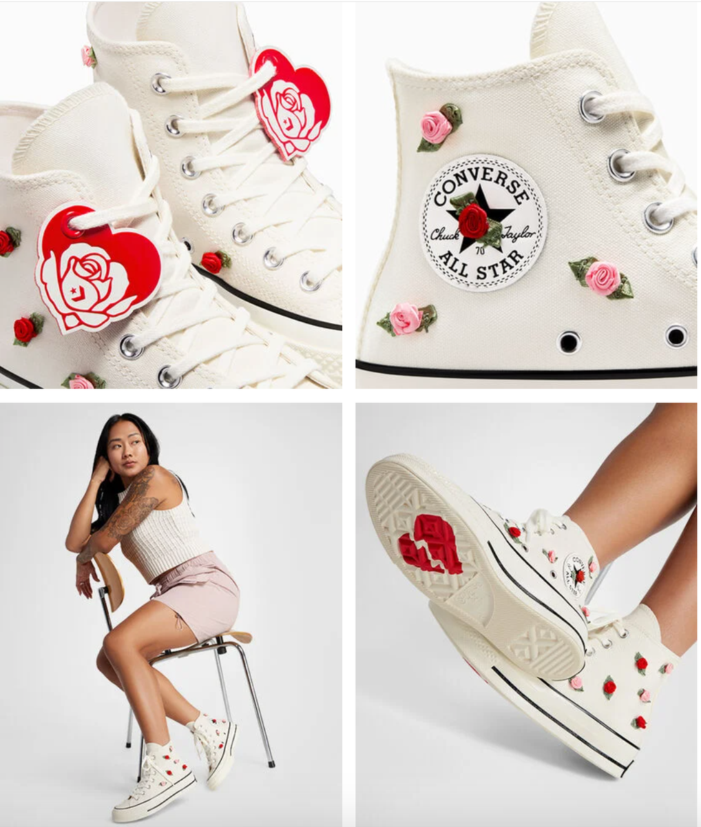 NEW Women CONVERSE Chuck 70 Heart Valentine's Day A10637C