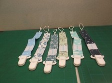 Pacifier Clip for Boys and Girls 6 Pack Plastic Teething Clips Modern Designs