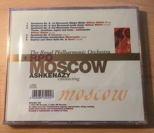 The Royal Philharmonic Orchestra "Live In Moscow" Ashkenazy NEW & SEALED CD - Picture 2 of 2