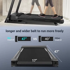 Treadmill w/15% Auto Incline &APP 3.25HP Folding Heavy Duty Treadmill for Home^^