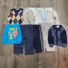 Lot of 10 Boys Clothes Tops Pants Sweaters Vest Gap Gymboree Crazy 8 Sz 12-18 M