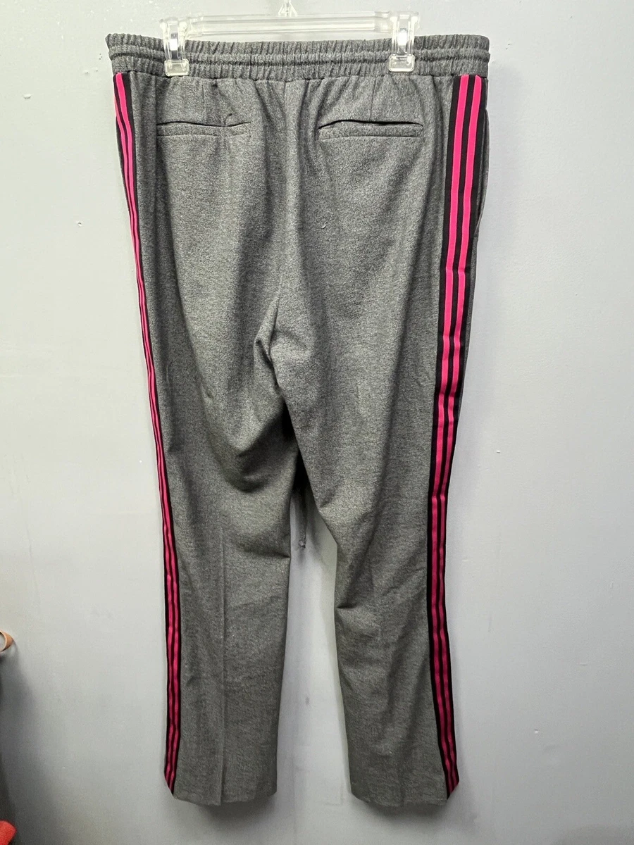 New York Company Sweatpants Womens Large Gray pink striped