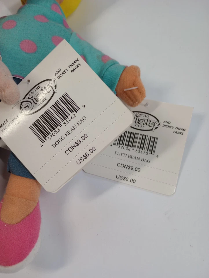 Peluche bolsa de frijoles The Disney Store - Figuras de Doug y Patti - Nuevo con etiquetas Foto 4 de 4