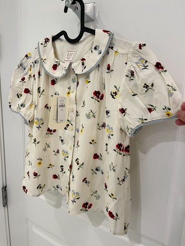NWT Gap x Doen Girl's Ditsy Floral Blouse Top Size XL 12 - Picture 3 of 8