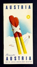 1950s Romantic Austria Winter Sport Vacation Alps Vintage Travel Booklet Maps