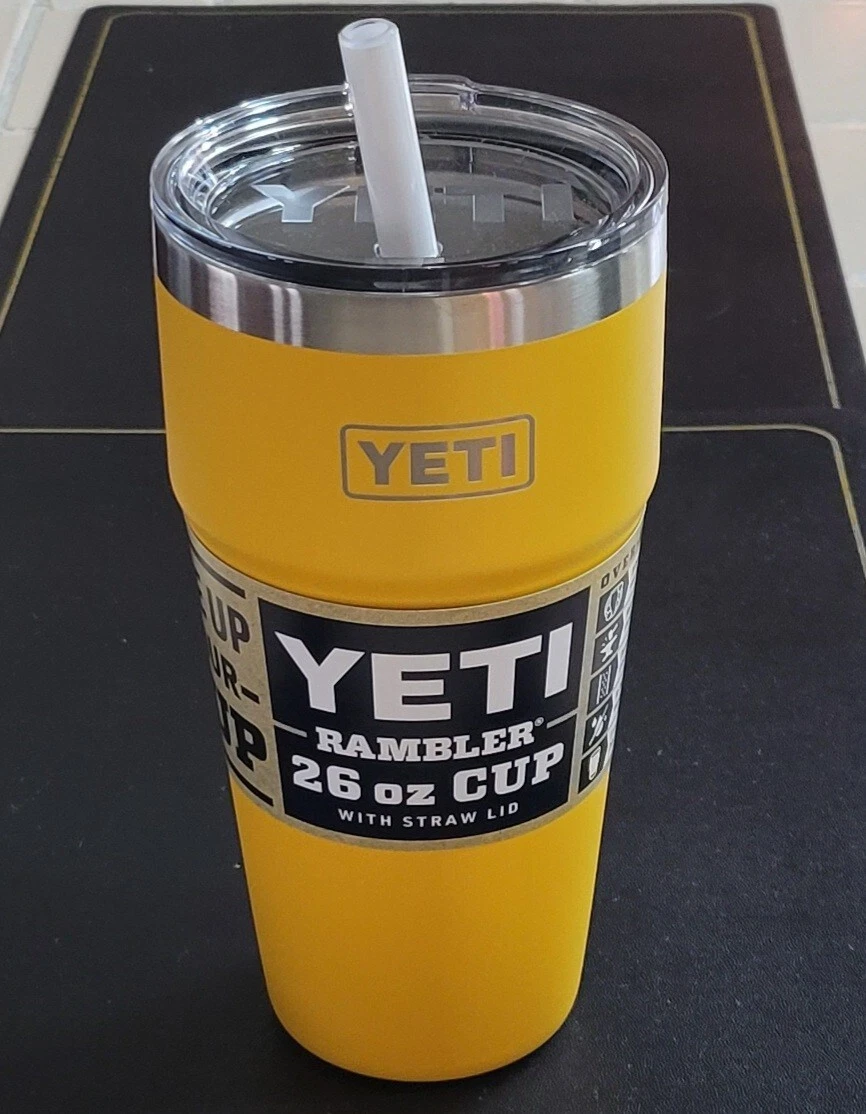 YETI Rambler 26 oz Straw Cup, Vacuum Insulated, Stainless Steel with Straw  Lid, Alpine Yellow