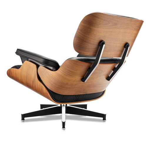 Tall Eames Lounge Chair and Ottoman Walnut Rosewood Swivel Armchair Real Leather - Picture 25 of 103