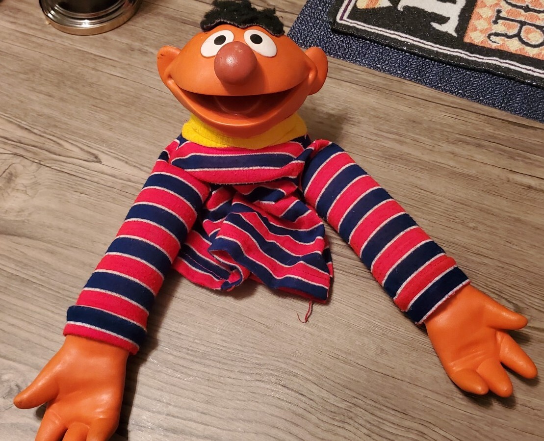 Vintage 1970's Sesame Street ERNIE Hand Puppet Muppets Hard Vintage 1970's Sesame Street ERNIE Hand Puppet Muppets Hard