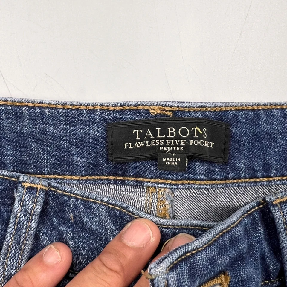 Talbots Womens Flawless Five Jeans Size 2p Petite Blue Denim Skinny Leg - Image 4 of 4