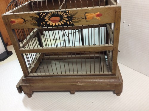 Vintage Vogelkäfig aus Holz - Bild 6 von 12