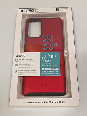 Incipio DualPro Case Compatible with Samsung Galaxy Note20 Iridescent Red/Black