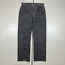 Vintage 80s Levi's 501 Jeans Size 28x27 Black Denim Wash Button Fly Made in USA