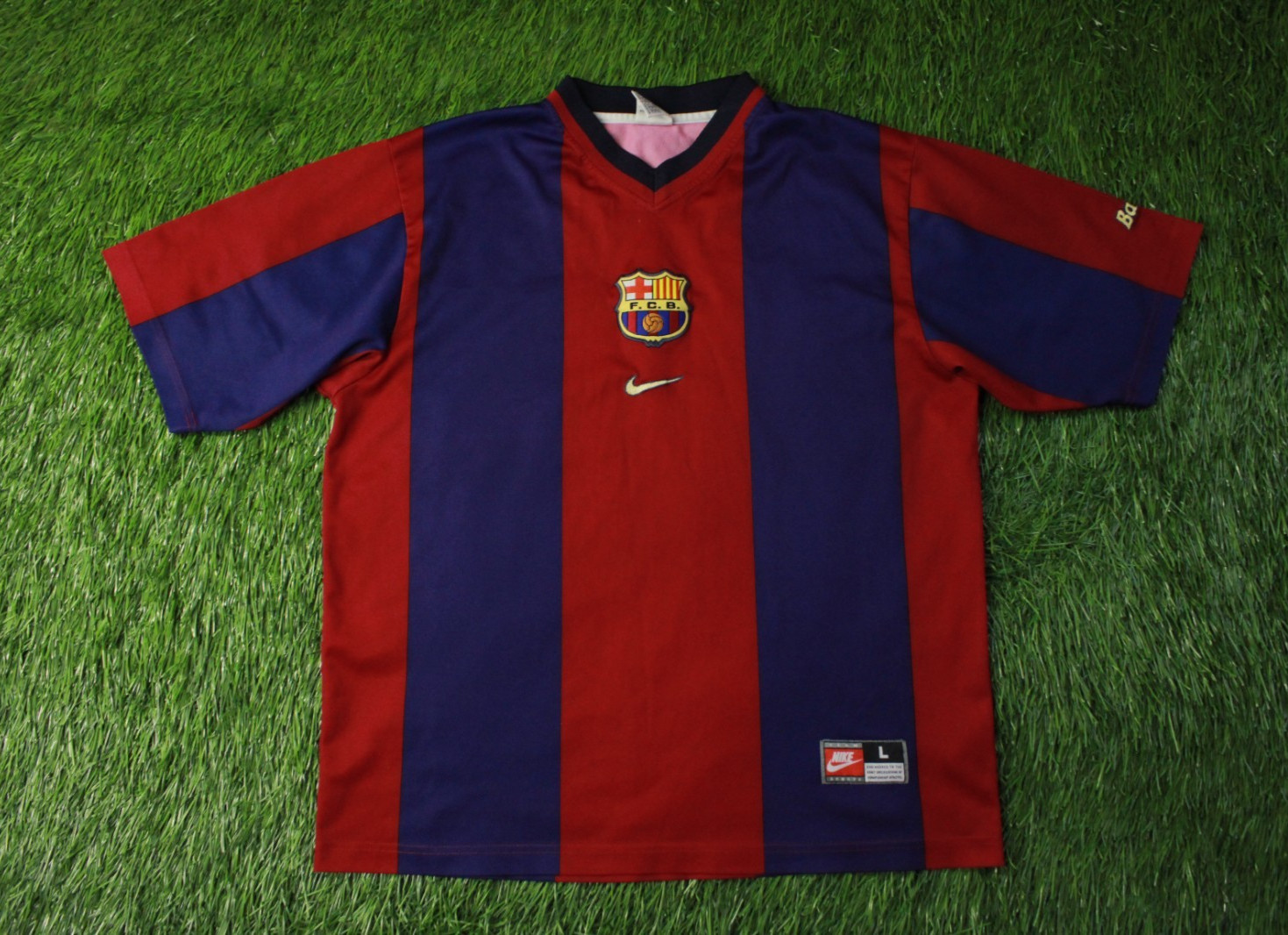 BARCELONA BARCA 1998-1999 VTG FOOTBALL SHIRT JERSEY HOME NIKE ORIGINAL SIZE L